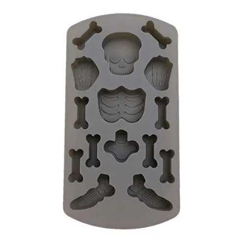 Produktbild: Amosfun Halloween-Skelett-Form für Eiswürfel, Kekse, Süßigkeiten, Schokolade, Silikon-Backform für Zuhause