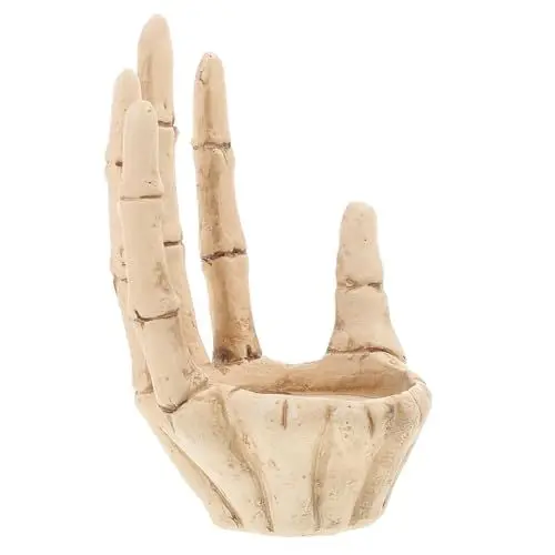 Produktbild: Amosfun Einzigartiges Design Skelett Kerzenhalter Harz Schädel Kerzenständer Für Home Restaurant Halloween