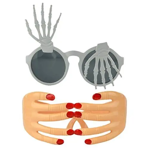 Produktbild: Amosfun Halloween-Tasche, einzigartige Brillen-Requisiten, Performance-Brille, Bühnenzubehör (weiß, hautfarben)