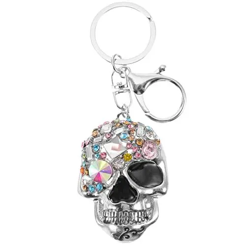 Produktbild: Amosfun Halloween-Totenkopf-Schlüsselanhänger, Skelettkopf, Metallauto, Anhänger, Tasche, Anhänger, für Halloween, Zubehör, Geschenk, Geschenke