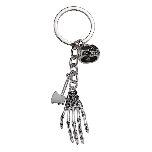 Produktbild: Amosfun Halloween schlüsselanhänger metallschädel Hand anhänger Skelett Design schlüsselanhänger dekor hängen schlüsselanhänger für autoschlüssel Tasche Telefon