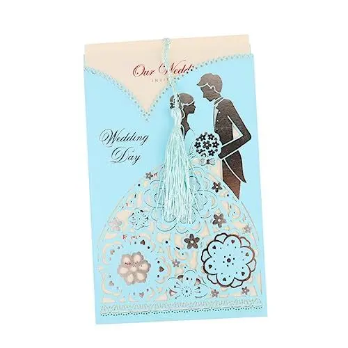 Produktbild: Amosfun Hochzeit 10St hochzeitskarte wedding card Grußkarten Hochzeitseinladung Einladungen einladungskarten Quasten Hochzeitsdekoration gedenken einladen Tischgesellschaft Einladung