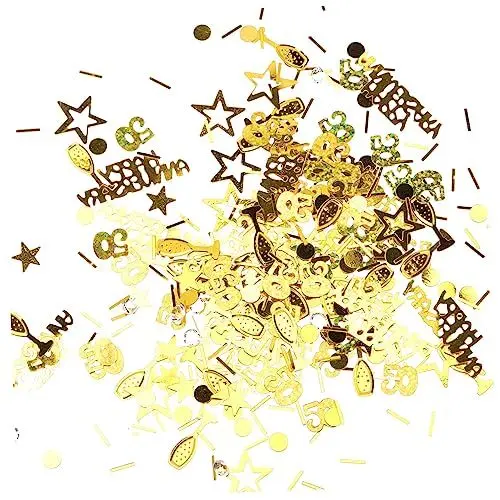 Produktbild: Amosfun Hochzeitsdekoration 6 Packungen 50 Jahre Jubiläum Hochzeitsdekorationen für Tische 50 Jubiläumsdekorationen Golddekor Ornament alles zum jubiläum konfetti Tischkonfetti gedenken