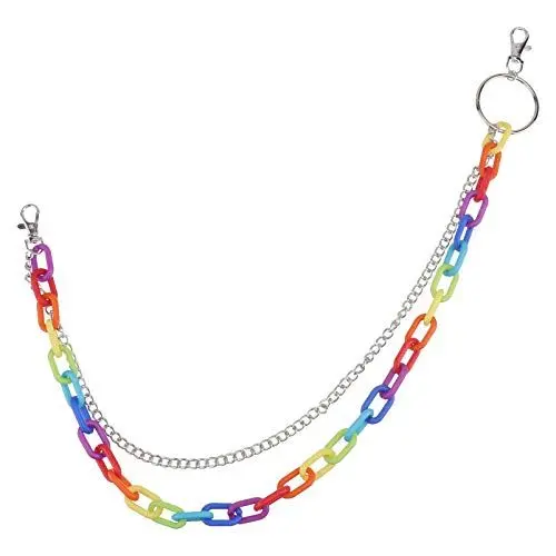Produktbild: Amosfun Hosenkette Taillenkette jeans ketten Körperkette Bunt taille Hip Hop kette Bauchkette Frauen Damen Mädchen Punk Kleidung Hosen Rock Dekoration Zubehör