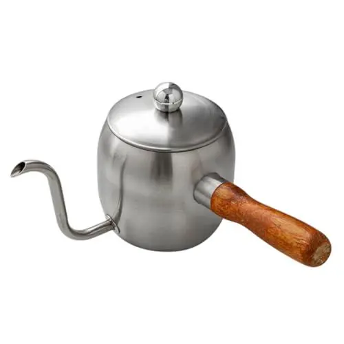 Produktbild: Amosfun Kaffeekanne Von Hand Gießen Induktion Wasserkocher Mini-kaffeemaschine Wasserkocher Mit Schwanenhals Tropfkaffeemaschine Schwanenhals-kaffeekocher Rostfreier Stahl Silver