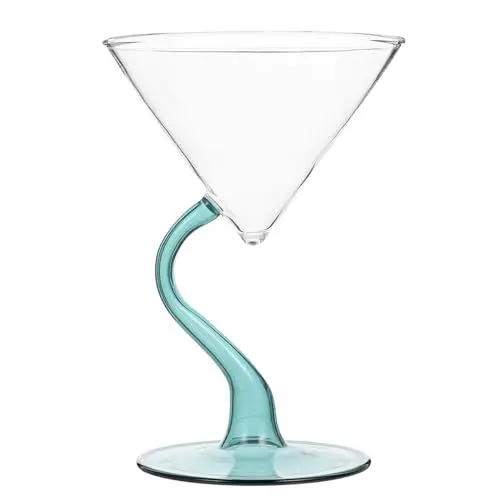 Produktbild: Amosfun Kreative Gläser Coupe-Glas Spiralstiel Eisbecher Dessertschalen Manhattan-Gläser Einzigartiger Kelch Klarer Saftbecher Für Martini Margarita Tequila Grün