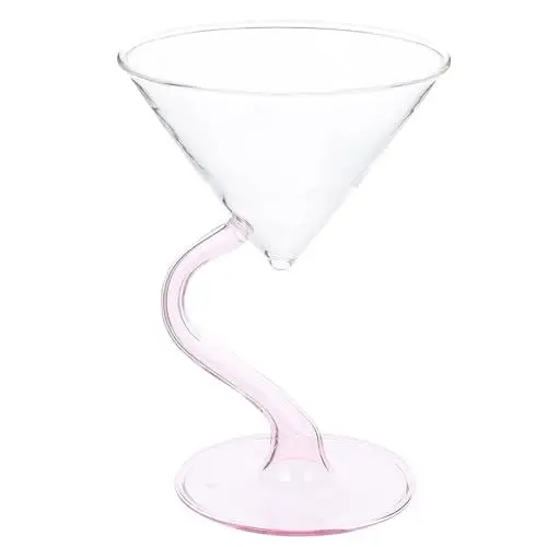 Produktbild: Amosfun Kreative Gläser Coupe-Glas Spiralstiel Eisbecher Dessertschalen Manhattan-Gläser Einzigartiger Kelch Klarer Saftbecher Für Martini Margarita Tequila Rosa