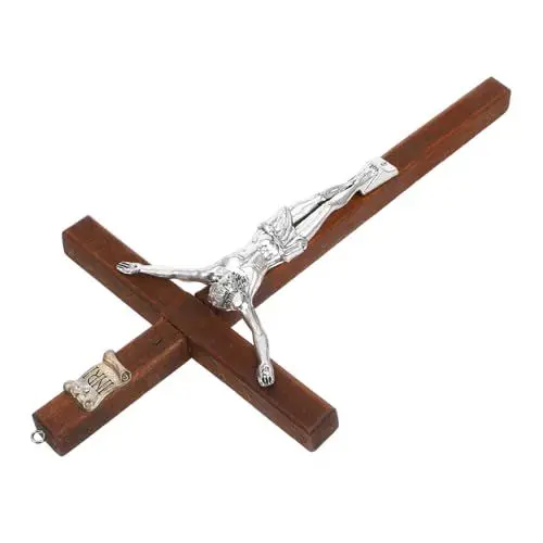 Produktbild: Amosfun Jesus Kreuz Figur Holz Katholischen Religiösen Kreuz