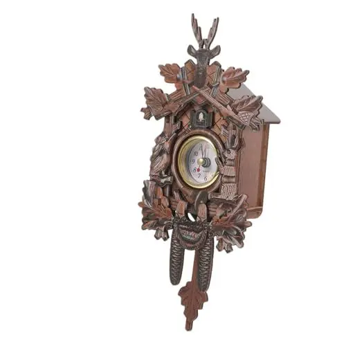 Produktbild: Amosfun Wanduhr Im Antiken Stil Holzpendel Für Schlafzimmer Wohnzimmer Büro Elegante Wanduhr