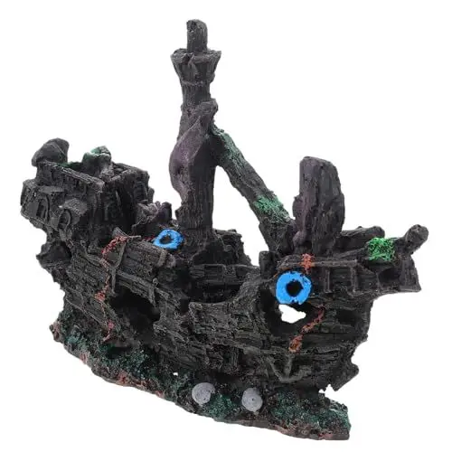 Produktbild: Amosfun Landschaftsboot Zubehör Für Angelboote Aquariumfelsen Betta-Panzer Dekorationen Für Aquarien Aquarienschiffsschmuck Schiffsschmuck Aus Harz Aquarienverzierung Schiffswrack Puppe