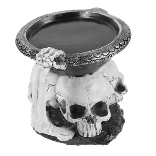 Produktbild: Amosfun Halloween-kerzenhalter Aus Kunstharz Mit Skelett- Für Dekorative Heimdekorationen