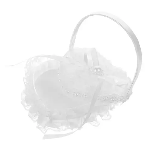 Produktbild: Amosfun Liebesringkissen Weiße Ringkissenspitze Ringträgerkissen Kissen Kissenringträger Eheringkissen Kissen Eheringkissenhalter Vorschlag Ringkissen Eheringhalter Garn·· Plastikbox·· Stoff