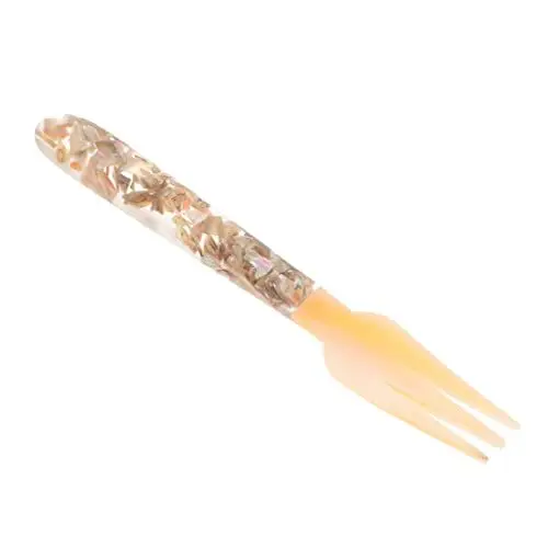 Produktbild: Amosfun Muschelgabel Küchengabel Meeresfrüchte-Besteck Mini-Gabeln Austerngabel kleine Obstgabel Meeresfrüchte Tafelgabel Dessertgabel Essgabel Conch-Design- Hülse Brown