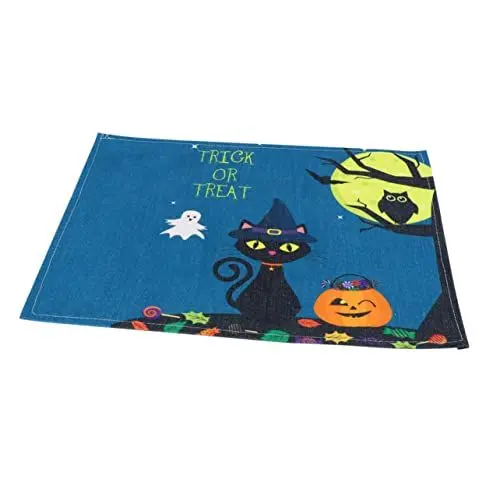Produktbild: Amosfun Elegantes Halloween-tischset Dunkel 32 X 42 cm Tischdecke Aus Baumwollleinen für Dinnerpartys