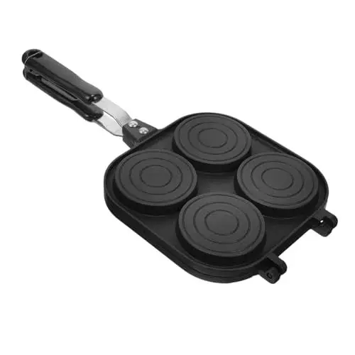 Produktbild: Amosfun Radkuchenpfanne Spiegeleierformen Quadratische Pfannkuchenpfanne Omelettpfanne Mit Eiern Geteilte Pfanne Grillpfanne Auf Dem Herd Kochtopf Spiegelei Topf Aluminiumlegierung Black