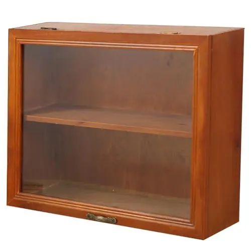 Produktbild: Amosfun Retro-aufbewahrungsschrank Schaukästen Glasvitrine Stehend Schaukasten Ausstellungsregal Aus Holz Schmuck-ausstellungsregal Tischvitrine Aus Holz Kleine Desktop-vitrine Bastelregal