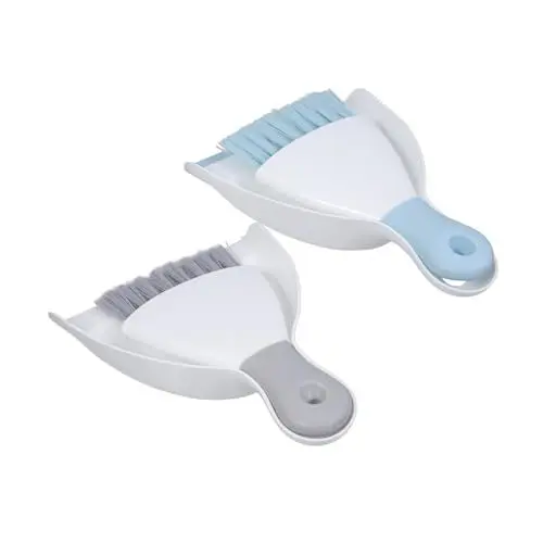 Produktbild: Amosfun Satz Reinigungswerkzeuge Kehrset Mini Kehrbesen Handbesen und Kehrblech Set für schnelle Reinigung Bürste für Tastaturen Fegen Minibesen und Kehrschaufel Detailpinsel Nylon