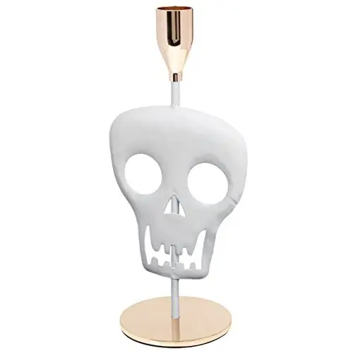 Produktbild: Amosfun Schädel Kerzenhalter Halloween Kerzenhalter Desktop-schädel-dekor Teelichthalter Teelicht-ornamenthalter Tischkerzenhalter -kerzenhalter Kamindekor Schmiedeeisen