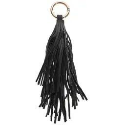 Produktbild: Amosfun Schwarz Leder Quaste Schlüsselbund Kreis Schlüssel Ringe Quaste Keychain Charme Lesezeichen Quasten Handtasche Rucksack Hängen Anhänger Decor für Frauen Geldbörse Dekorationen