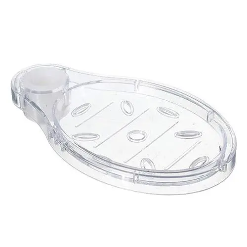 Produktbild: Amosfun Seifenbehälter küchenarmatur Kitchen Accessories Seifenschale im Schleifendesign Klarer Seifenhalter Seifen Halter klimmzugstange Seifenständer Seifenschale für die Dusche Oval