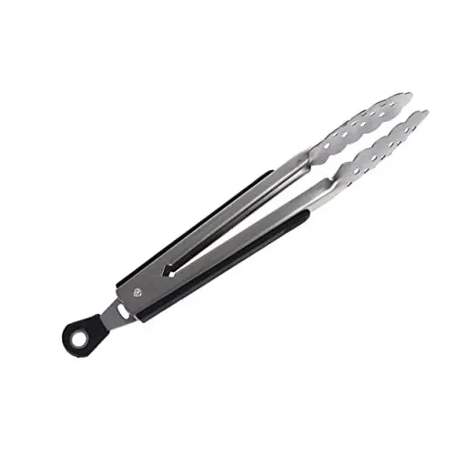 Produktbild: Amosfun 9-zoll-grillzange Brotzange Aus Edelstahl Rutschfester Griff Hitzebeständig Küchen-servierwerkzeug Lebensmittelclip Schwarz