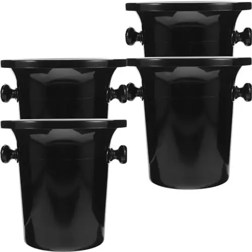 Produktbild: Amosfun Weinprobe Spucknäpfe Set 4 Stück Schwarz Wein Dump Eimer Eimer Funktion