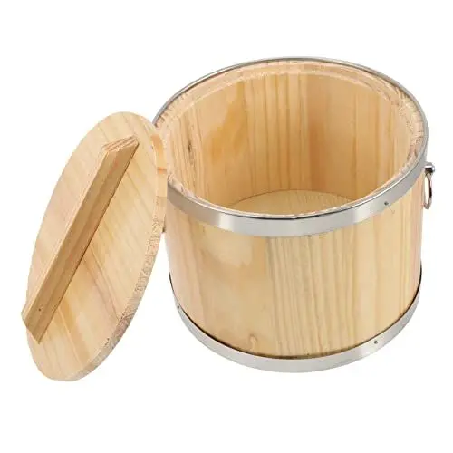 Produktbild: Amosfun Sushi-fass Sushi-servierwanne Sushi-reis-schüssel Hangiri-schüssel Sushi-reis-mischwanne Kühlschale Für Sushi-reis Reisdampfeimer Hangiri-sushi-schüssel Brotkorb Rostfreier Stahl