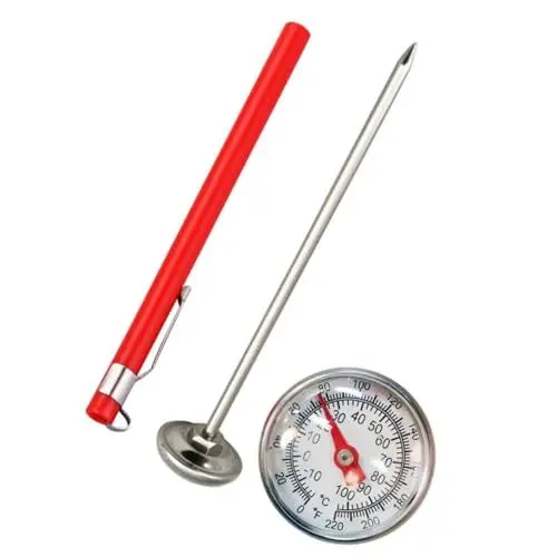 Produktbild: Amosfun -Thermometer Fleischthermometer Milchthermometer Fleischthemerter kitchen thermometer küche thermometer Lebensmittelthermometer aus Edelstahl Küchenthermometer rot