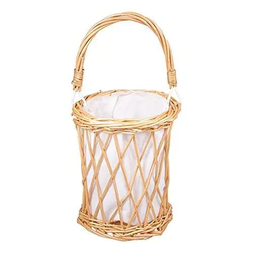 Produktbild: Amosfun Tischvase Deko Vase Rattan Korb Blumenvase Bodenvase Blumentopf Weiden Blumenkorb Blumenstrauß Behälter Landhausstil Tischdeko für Büro Wohnzimmer Garten Hochzeit Party Deko