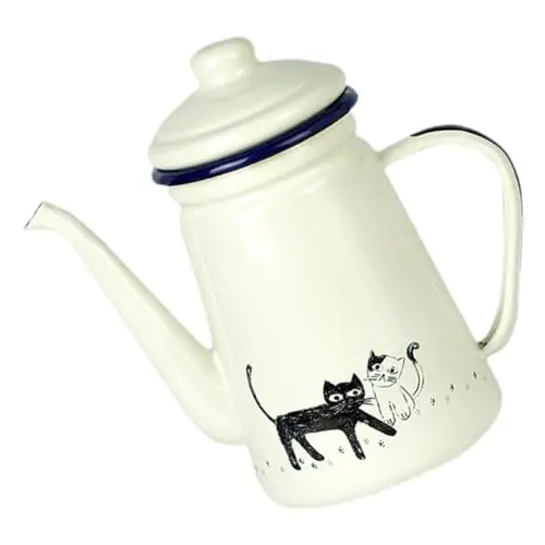 Produktbild: Amosfun Wasserkocher aus Emaille Kaffee Wasserkocher Emaille Kaffeekanne kaffeekännchen Coffee Pot kaffeepadmaschine Emaillierter Milchtopf Wassertopf für den Haushalt Weiß