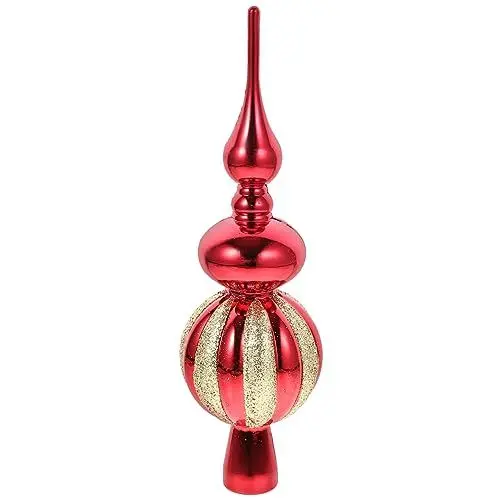 Produktbild: Amosfun Weihnachtsbaum Endstücke Kugelförmige Weihnachtsbaumspitze Weihnachtsdekorationen Dekorative Baumspitze Antike Baumspitze Christbaumschmuck Weihnachtsutensilien Jahrgang Plastik