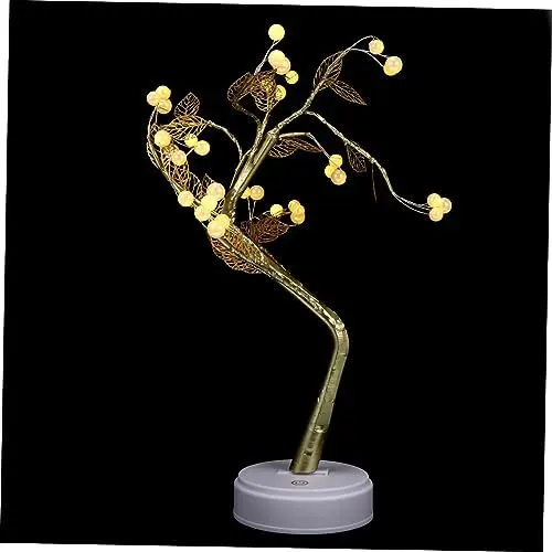 Produktbild: Amosfun Festival Lampe Golden Leaf Baum Neon Licht Nacht Nachtlicht Für Zuhause