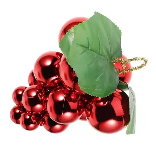 Produktbild: Amosfun Realistische Weihnachtsbaumanhänger Spiegel Künstliche Obstornamente Hängende Weihnachtsbaumdekorationen Einzigartige Gefälschte Traubendekorationen