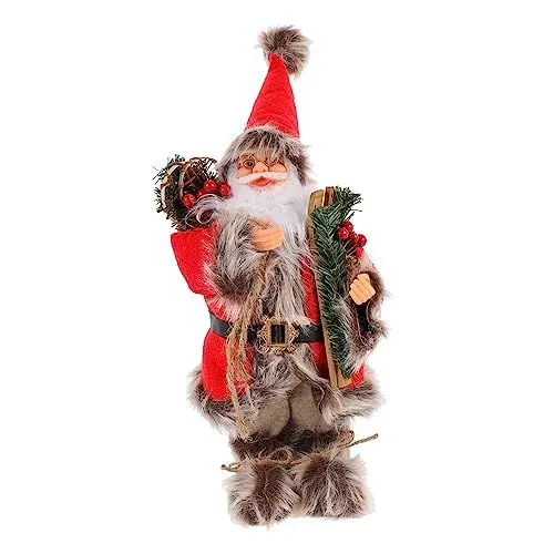 Produktbild: Amosfun 30cm Weihnachtsmann Weihnachtsfigur Weihnachtsmann Puppe Ornamente Fensterdekoration Rot Für Home Office Hotel