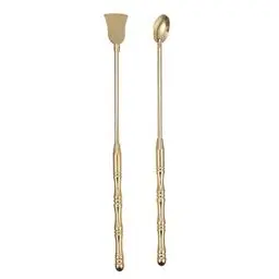 Produktbild: Amosfun Weihrauch Werkzeuge Set - Kupfer Löffel und Schaufel für Brenner, Yoga, Meditation - 1 Set 2 Stück (Golden)