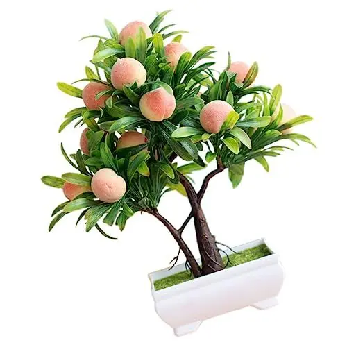 Produktbild: Amosfun Simulierte Pfirsichbaum-topfpflanze für Home-Office-Schreibtisch- Realistische Künstliche Bonsai Natürliche Farbe