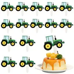 Produktbild: Amosfun 42 StüCk Baustellen Cupcake Topper, Traktor Kuchen Deko, Kinder Geburtstag Party Picks, GrüN, Papier, Geeignet FüR Verschiedene AnläSse Wie Kinderpartys, Geburtstage, Duschen Und Hochzeiten