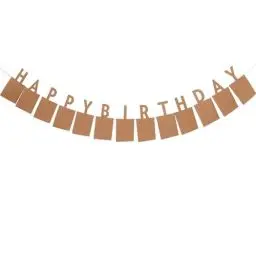 Produktbild: Amosfun Happy Birthday Girlande Aus Kraftpapier - Elegantes Banner FüR Geburtstagsfeiern, Vielseitige Deko FüR Kinder Und Erwachsene, Kreative Foto-Dekoration FüR Besondere Momente