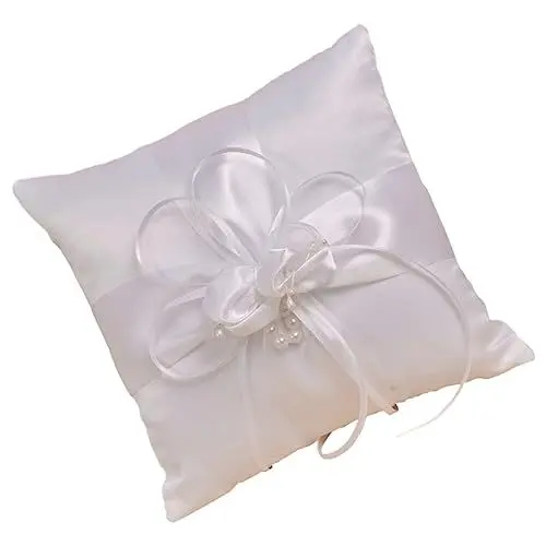 Produktbild: Amosfun hochzeitsvorbereitung hochzeitsfotografie hohzeitdeko elfenohren ringkissen Hochzeit Eheringkissen Europäisch und amerikanisch Kopfkissen Hochzeitsbedarf Braut Ringeinstellung Weiß