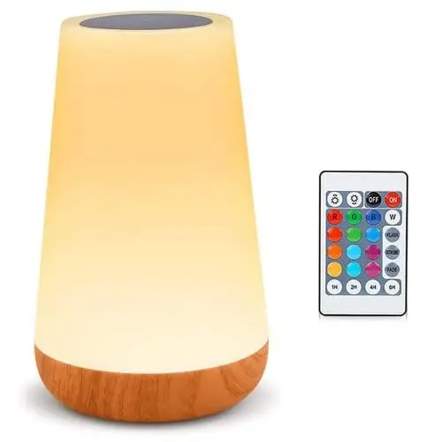 Produktbild: Amouhom LED Nachtlicht mit Fernbedienung, 13 Farben Touch Control Nachttischlampe, Wiederaufladbare Lithiumbatterie, Geschenk für Kinder, Freunde