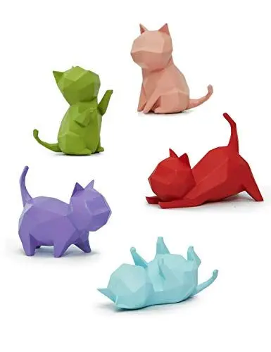 Produktbild: HAUCOZE 5pcs Katze Skulptur Deko Tier Geschenk Figuren Modern Statue Arts