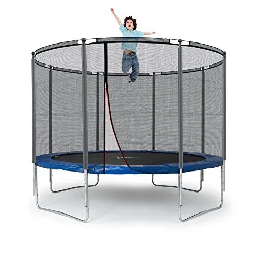 Produktbild: Ampel 24 Trampolin Outdoor Ø 305 cm, GS-Zertifikat, Komplettset mit Randabdeckung und Sicherheitsnetz, 8 gepolsterten Stangen, Belastbarkeit 150 kg