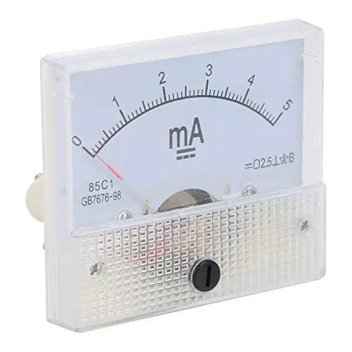 Produktbild: Amperemeter DC 0-5mA Rechteck Analog Strom Panel Zeigertyp Ampere Tester Messgerät Vertikale Installation