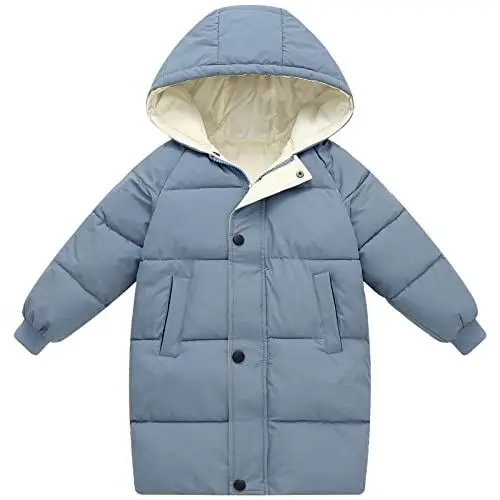 Produktbild: amropi Mantel Kinder Mädchen Jacke mit Kapuze Winterjacke Wintermantel Kinderjacke Blau,8-9 Jahre
