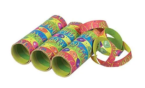 Produktbild: Amscan 350229 - Luftschlangen Ballon Party, 3 Rollen mit jeweils 9 Röhrchen, Dekoration, Mottoparty, Karneval