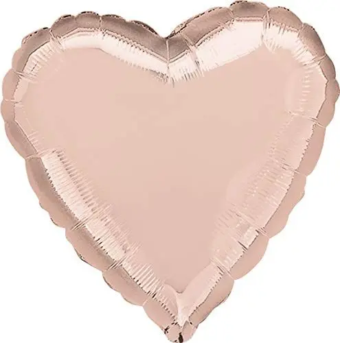 Produktbild: Amscan 3618601 - Standard Folienballon Herz Rosé Gold, Größe 43 cm, Volumen 13 Liter, Heliumballon