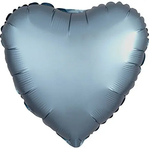 Produktbild: Amscan 3681401 - Standard Folienballon Satin Luxe Steel Blue, Herz, Durchmesser 43 cm, Luftballon, Hochzeit, Heliumballon
