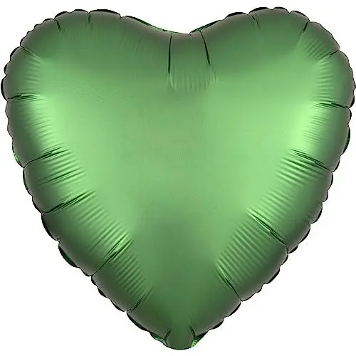 Produktbild: Amscan 3858701 - Standard Folienballon Satin Luxe Emerald, Herz, Durchmesser 43cm, Luftballon, Heliumballon, Hochzeit