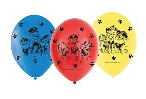 Produktbild: Amscan 9903825 - Latexballons Paw Patrol, 6 Stück, Luftballons