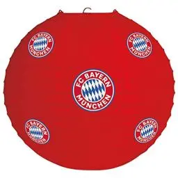 Produktbild: Amscan 9906517 - FC Bayern München Lampion, 1 Stück, Größe 20 cm, aus Papier, mit Bayernlogo, perfekt als Dekoration für die Fan-Party oder das Fußballfest